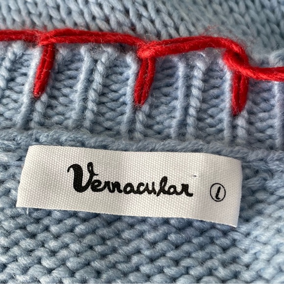 Vernacular lobster crewneck pullover sweater blue 54174 - Picture 13 of 15